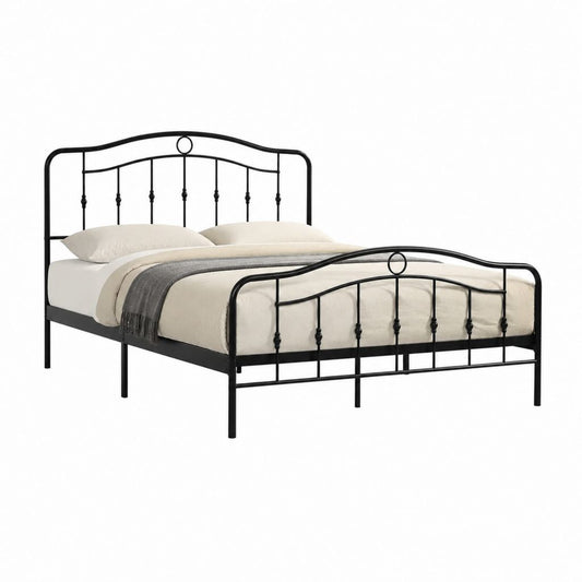 Metallbett Doppelbett Schwarz aus pulverbeschichtetem Stahl rechteckig 160 x 200 cm 166 x 211 x 111 cm