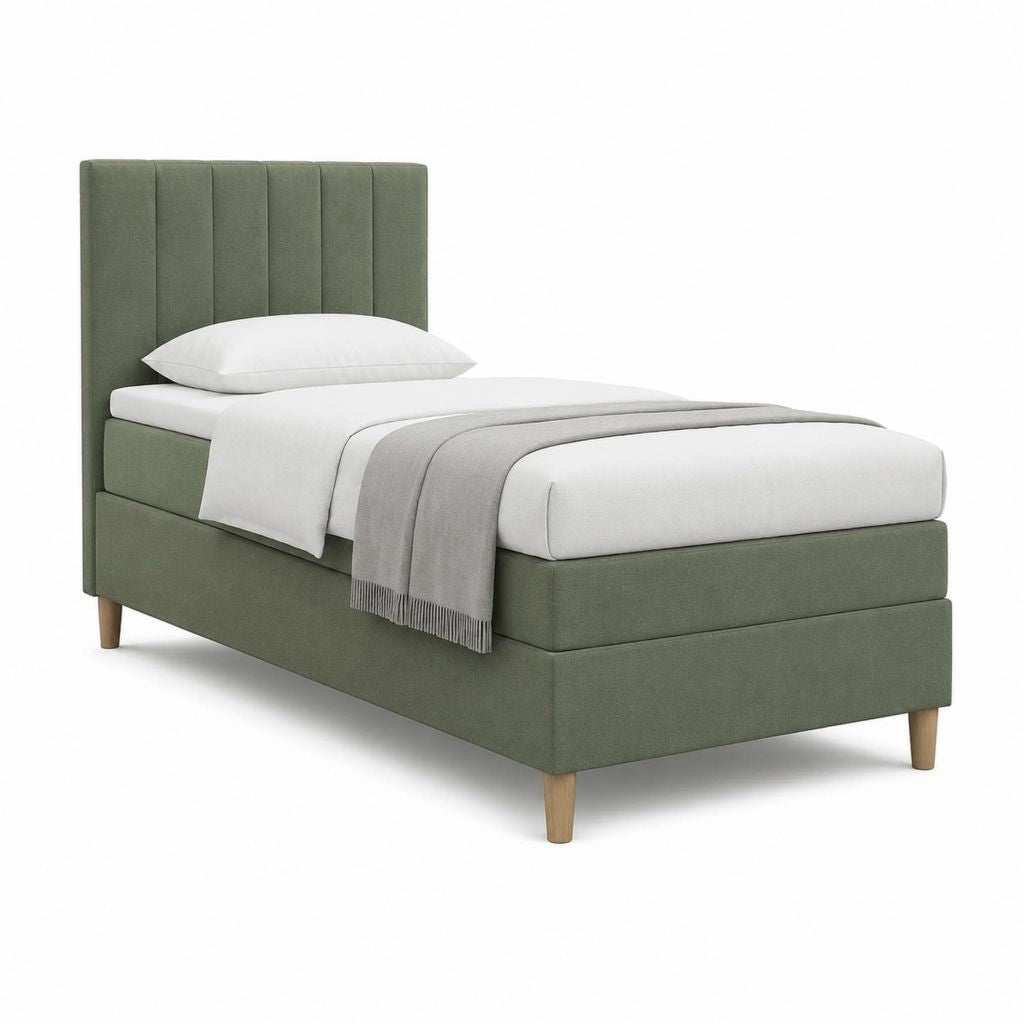 Polsterbett Einzelbett Olivgrün Polyester Rechteckig 90 x 200 cm