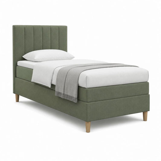 Polsterbett Einzelbett Olivgrün Polyester Rechteckig 90 x 200 cm