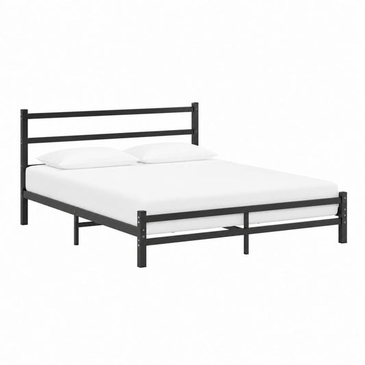 Bettgestell Doppelbett Schwarz Stahl Rechteckig 160 x 200 cm