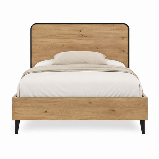Doppelbett Bettgestell Natur Eiche rechteckig 160 x 200 cm 167 x 210 x 110 cm