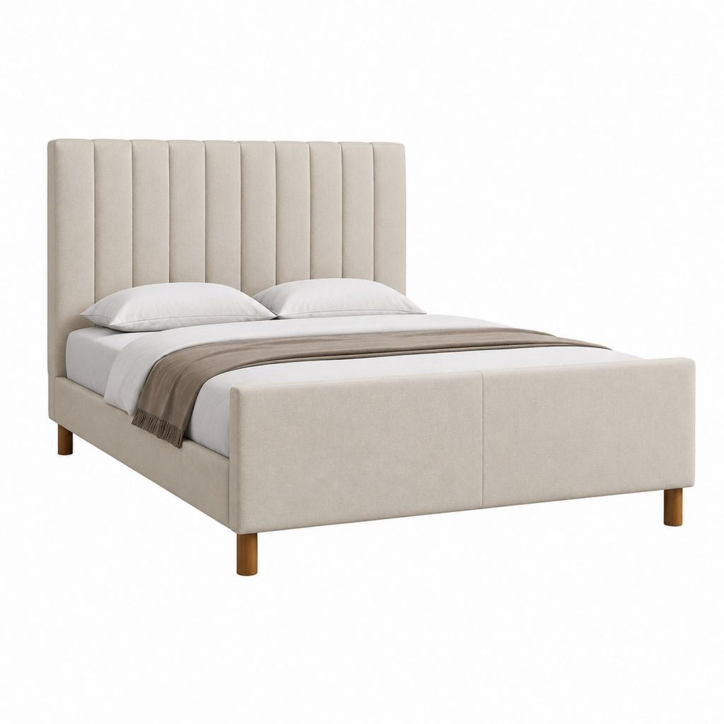 Polsterbett Doppelbett Beige Polyester Rechteckig 160 x 200 cm