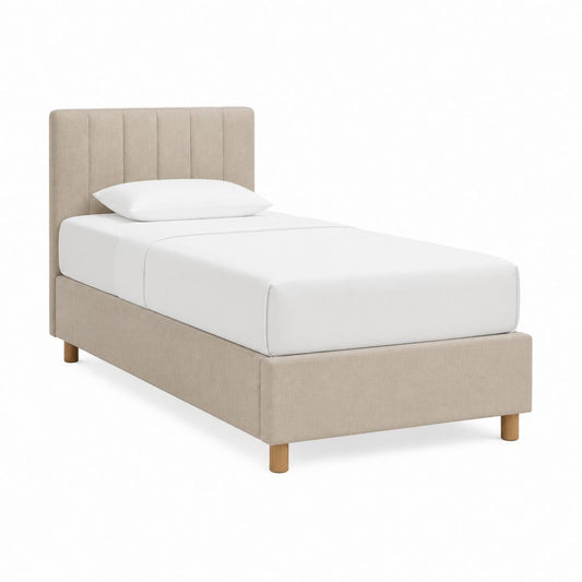 Polsterbett Einzelbett Beige Polyester Rechteckig 90 x 200 cm